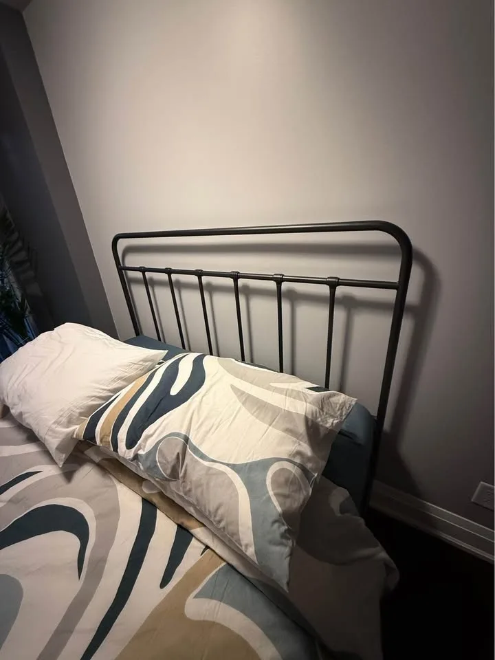 Bed frame, anthracite, Queen, STJÄRNÖ image indicator(5)