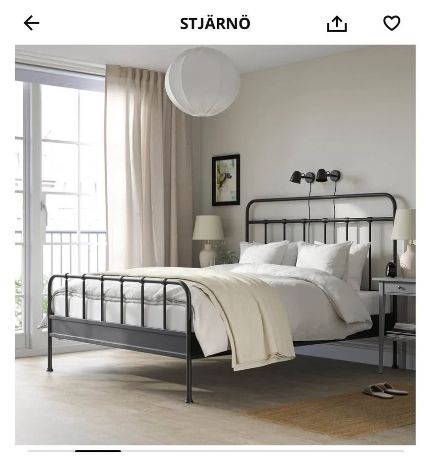 Bed frame, anthracite, Queen, STJÄRNÖ image indicator(7)