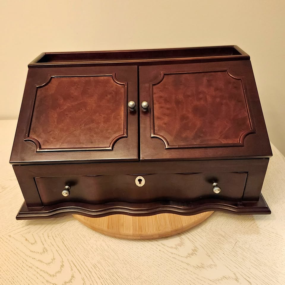 Vintage Mahogany Wood Secretary Desk #Cleanout