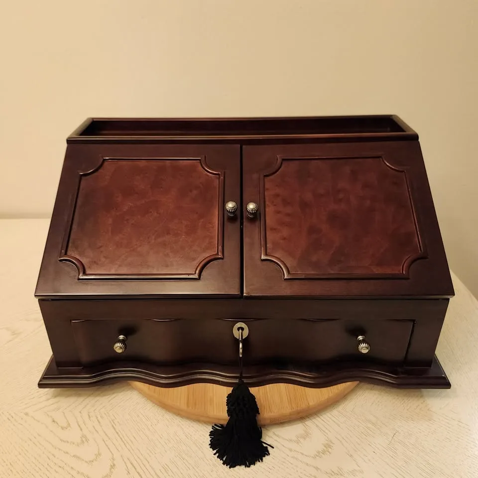 Vintage Mahogany Wood Secretary Desk #Cleanout image indicator(2)