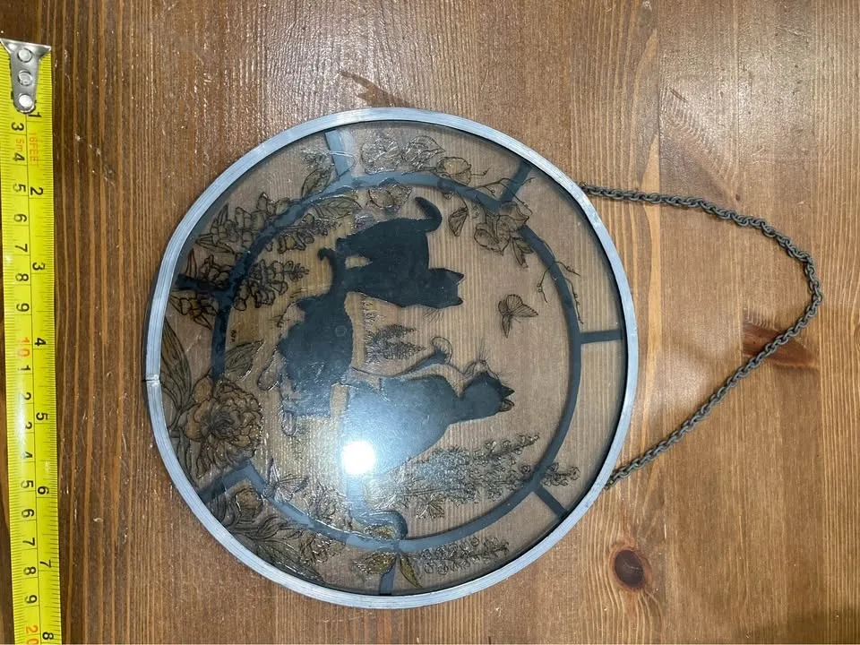 Vintage Cat Art Panel – Metal Framed Glass Wall Decor image indicator(3)