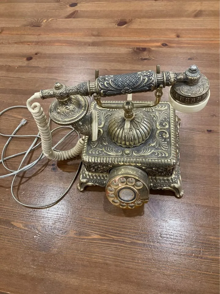 Vintage Rotary Phone - Ornate Brass Look - Prince Tel OPC image indicator(2)