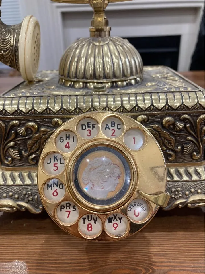 Vintage Rotary Phone - Ornate Brass Look - Prince Tel OPC image indicator(6)