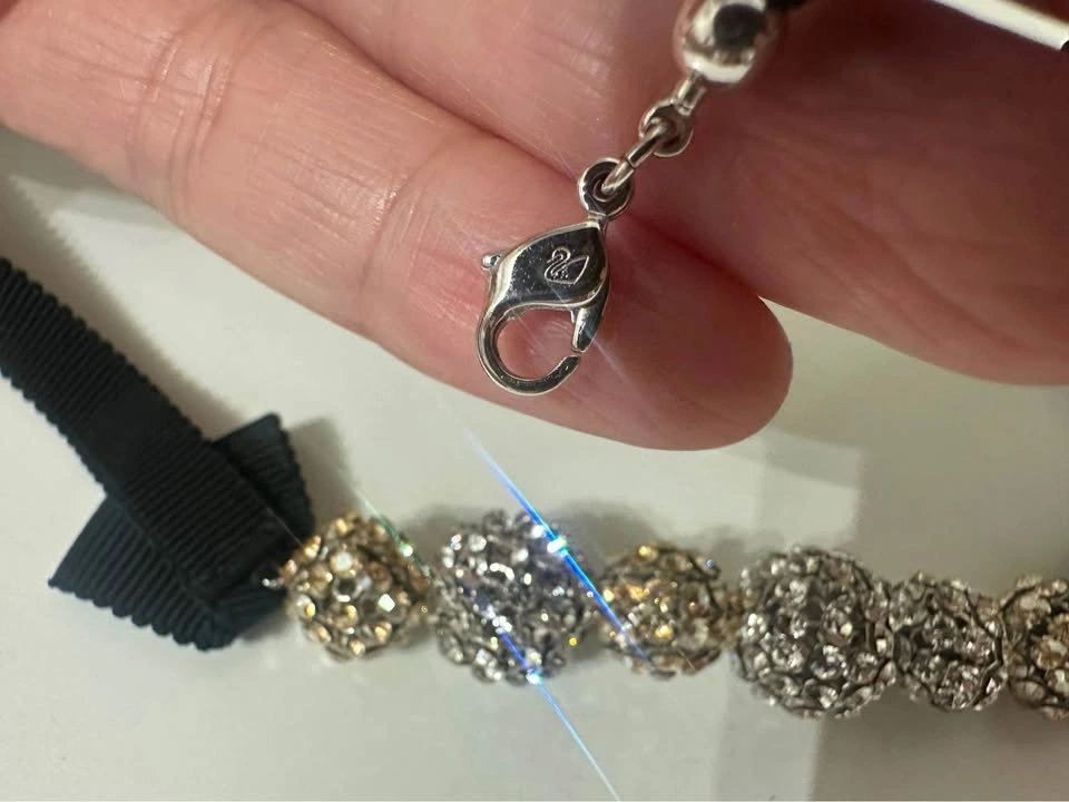 Swarovski Crystal Ball Ribbon Necklace - photo 2