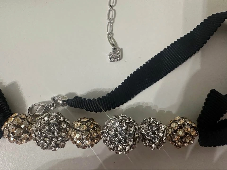 Swarovski Crystal Ball Ribbon Necklace - photo 3