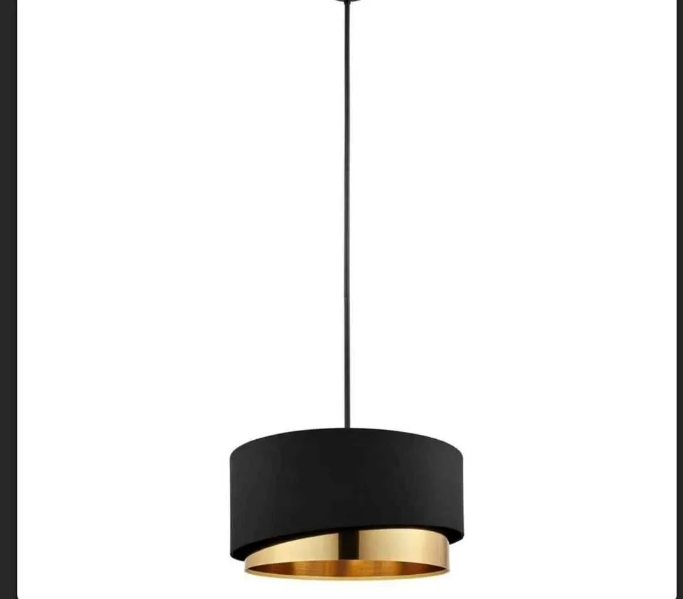 EGLO® 1-light Statement Pendant Light - Black/Gold