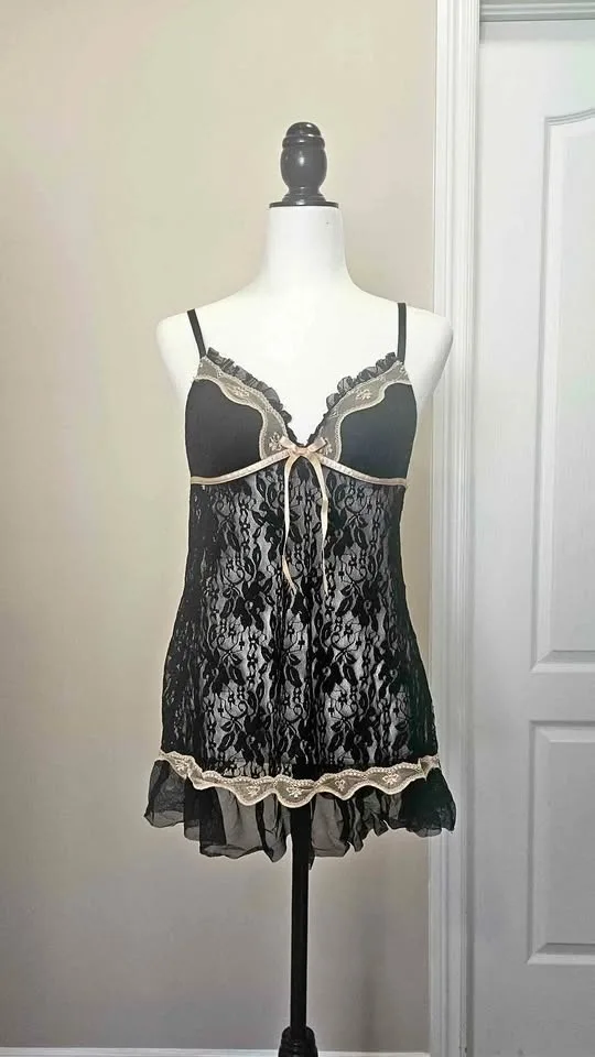♣️Black Lace Babydoll Lingerie Top♣️