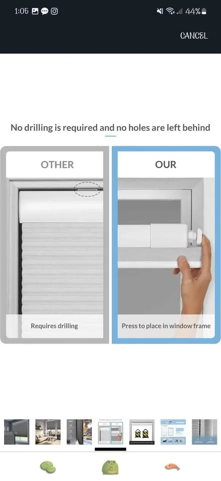 No Tools No Drill Blackout Grey Blinds image indicator(2)