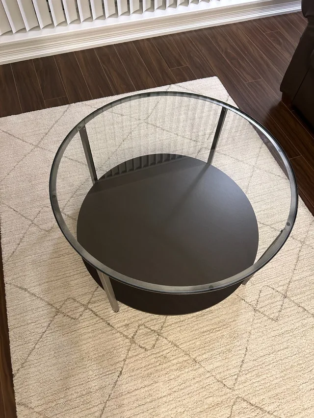 IKEA VITTSJÖ Coffee Table (Black/Aluminum/Glass) image indicator(2)