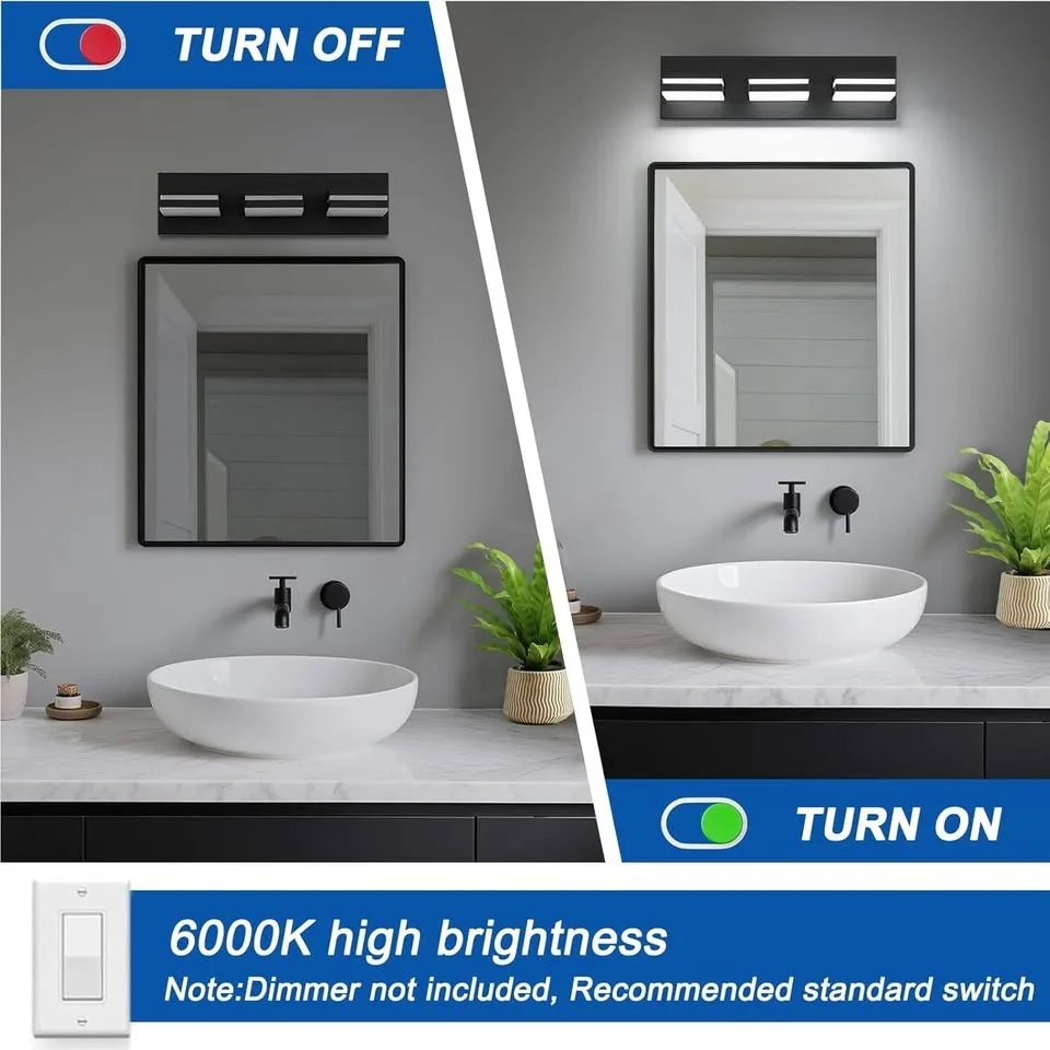 Modern LED Bathroom Vanity Light (3-Light Acrylic) image indicator(5)