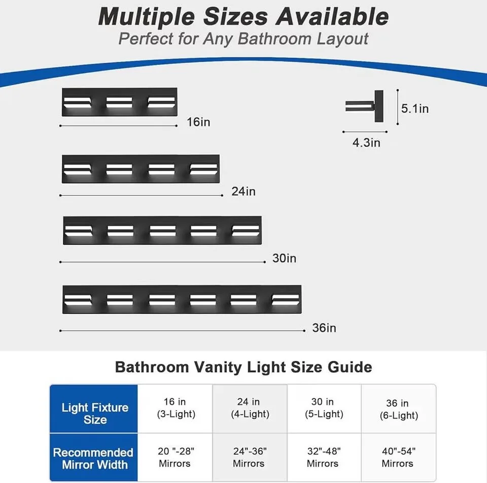 Modern LED Bathroom Vanity Light (3-Light Acrylic) image indicator(7)
