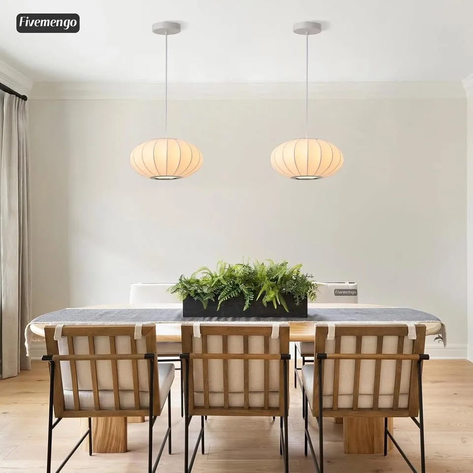 11.5" White Lantern Pendant Light (Imitation Silk) image indicator(6)