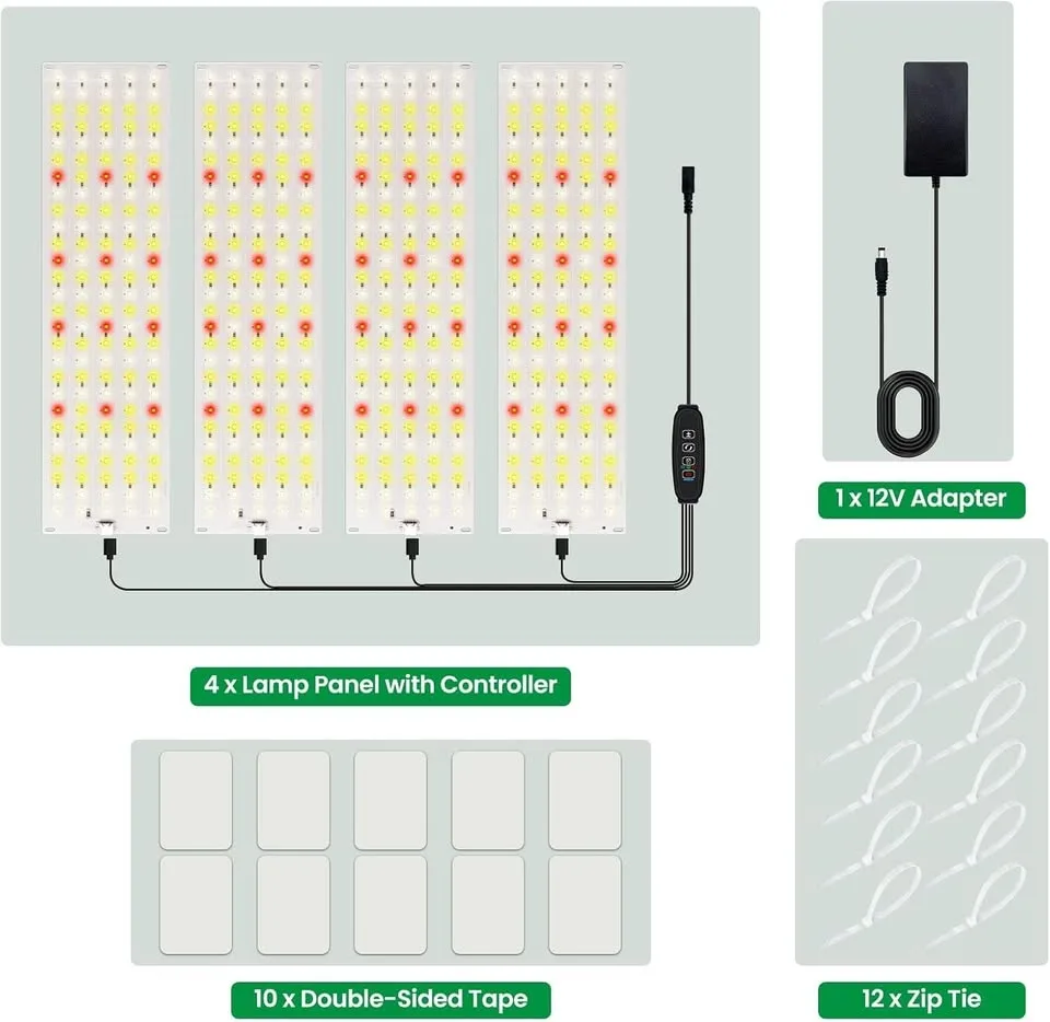 40W Full Spectrum LED Grow Light (4 Panels) image indicator(7)