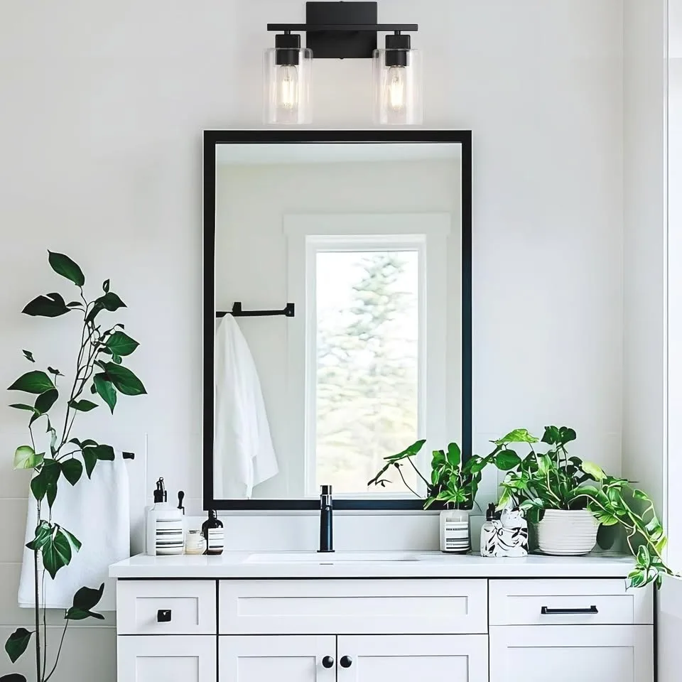 2-Light Modern Black Vanity Light image indicator(3)