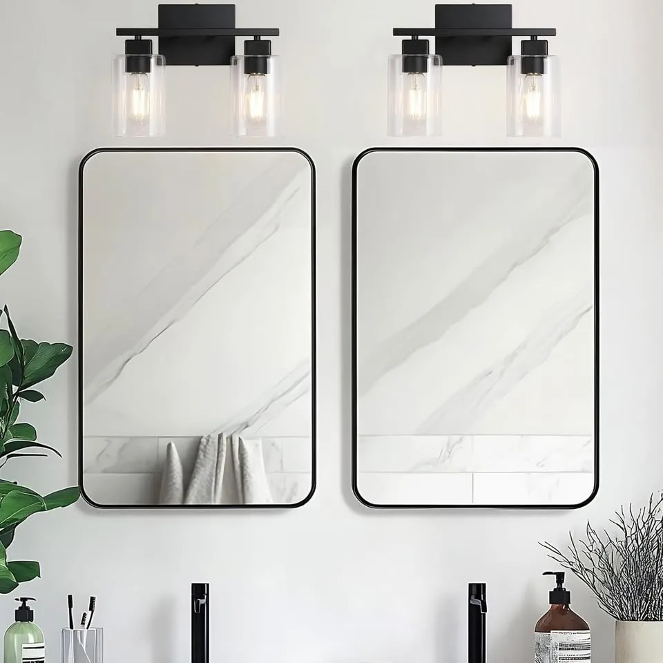 2-Light Modern Black Vanity Light image indicator(8)