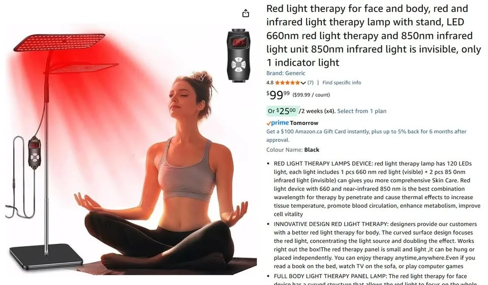 Red Light Therapy Lamp with Stand (Face & Body) image indicator(5)