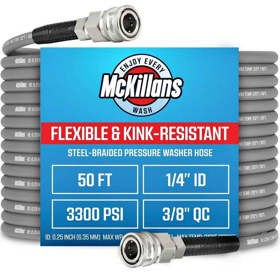 McKillans 50ft Gray Pressure Washer Hose (3/8" Quick Connect)