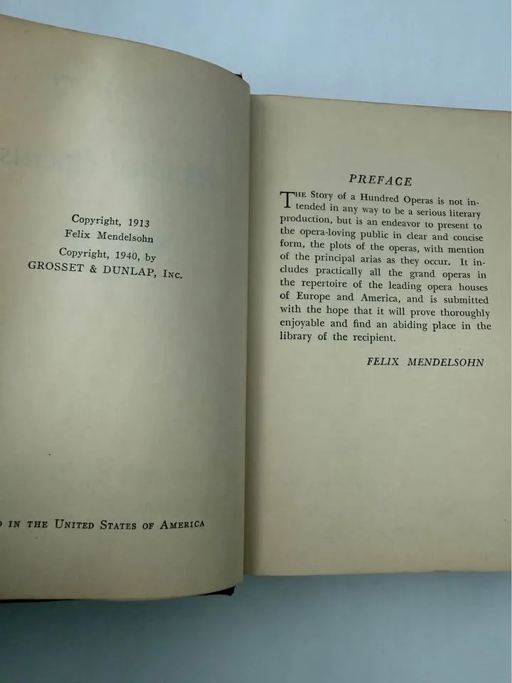The Story Of A Hundred Operas - Vintage 1940 Book USA image indicator(3)