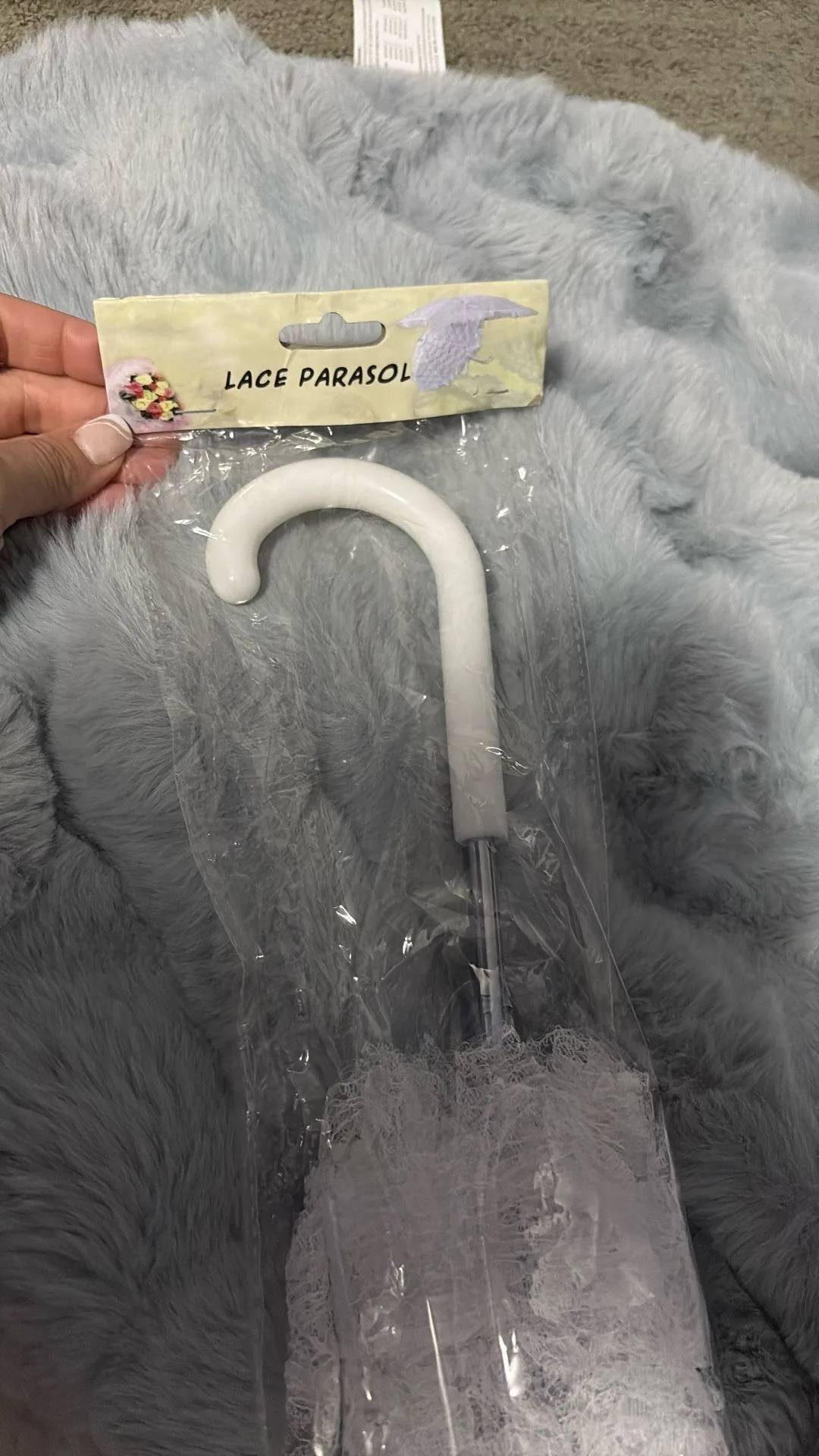 New White Lace Wedding Parasol image indicator(2)