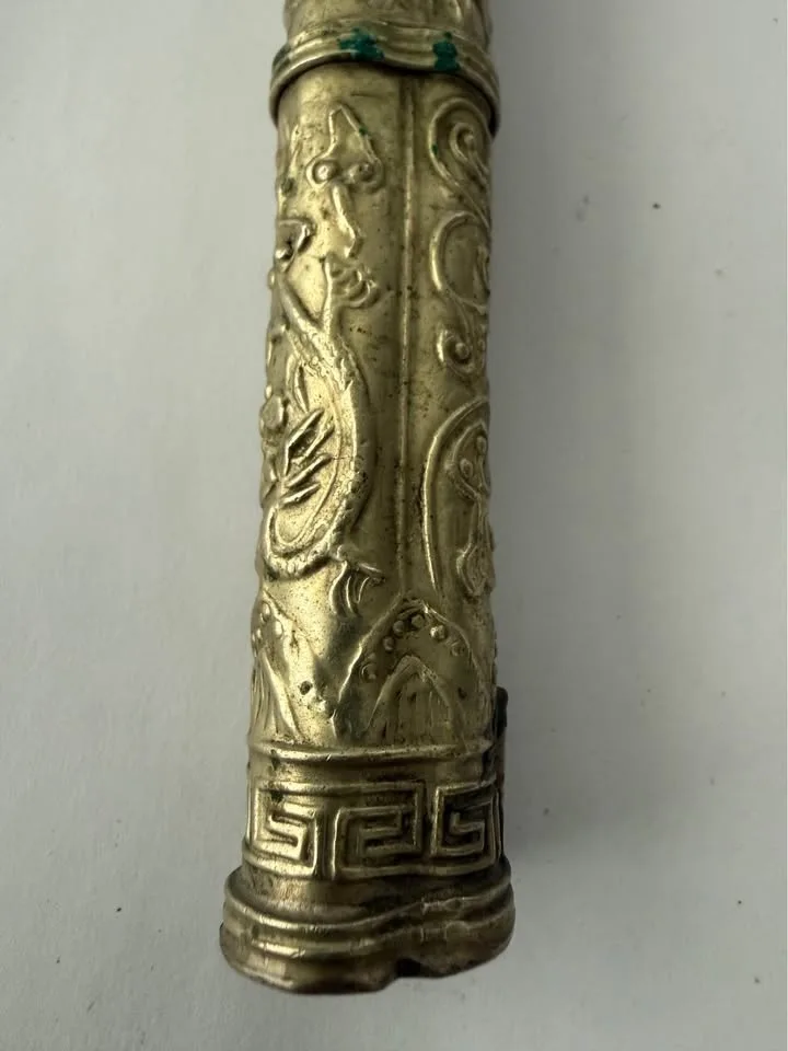 ANTIQUE ASIAN TIBETAN MONGOLIAN JAPANESE DINING SET (KNIFE & CHO image indicator(2)