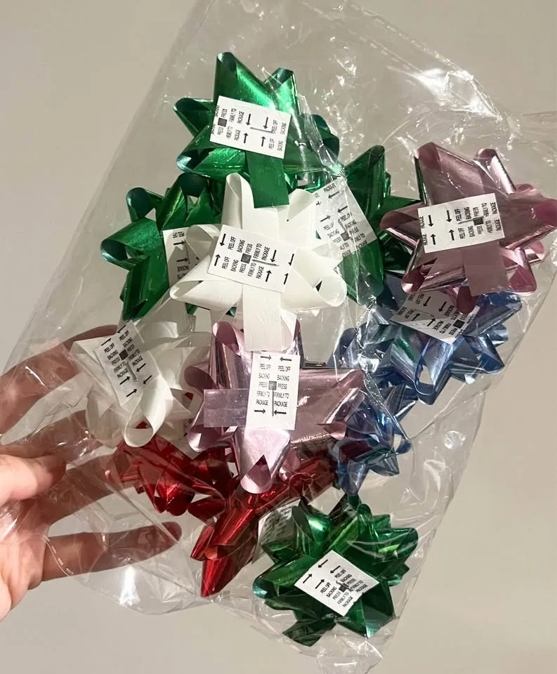 12 pcs Gift Bows Peel Stick Decor Box Present Ribbon Holiday image indicator(2)