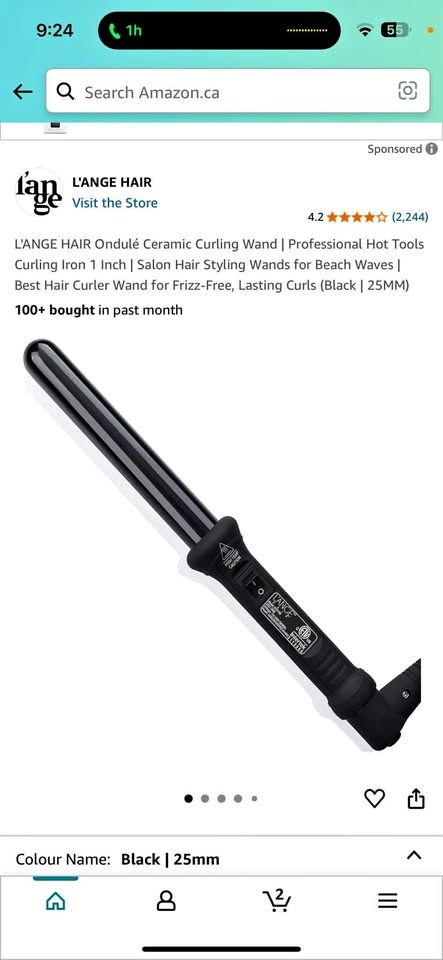 L'ANGE HAIR Ondulé Ceramic Curling Wand 25mm