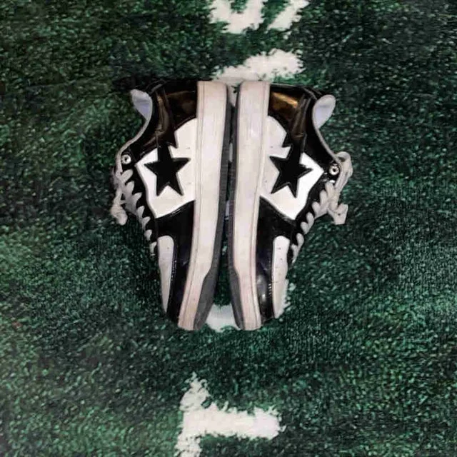 BAPEsta low black and white shoes