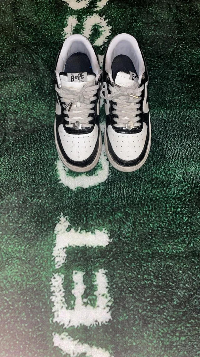 BAPEsta low black and white shoes image indicator(2)