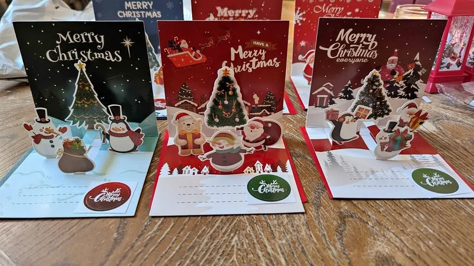 Popup greeting cards for Christmas