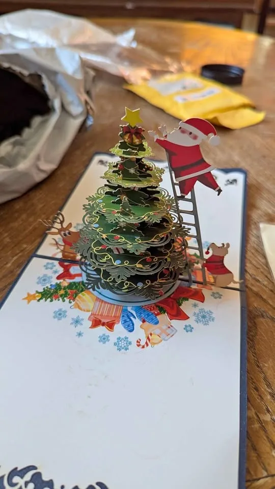 Christmas tree pop up greeting card