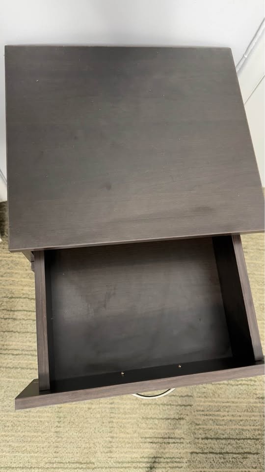 3-Drawer Dark wood Nightstand/Side Table - photo 2