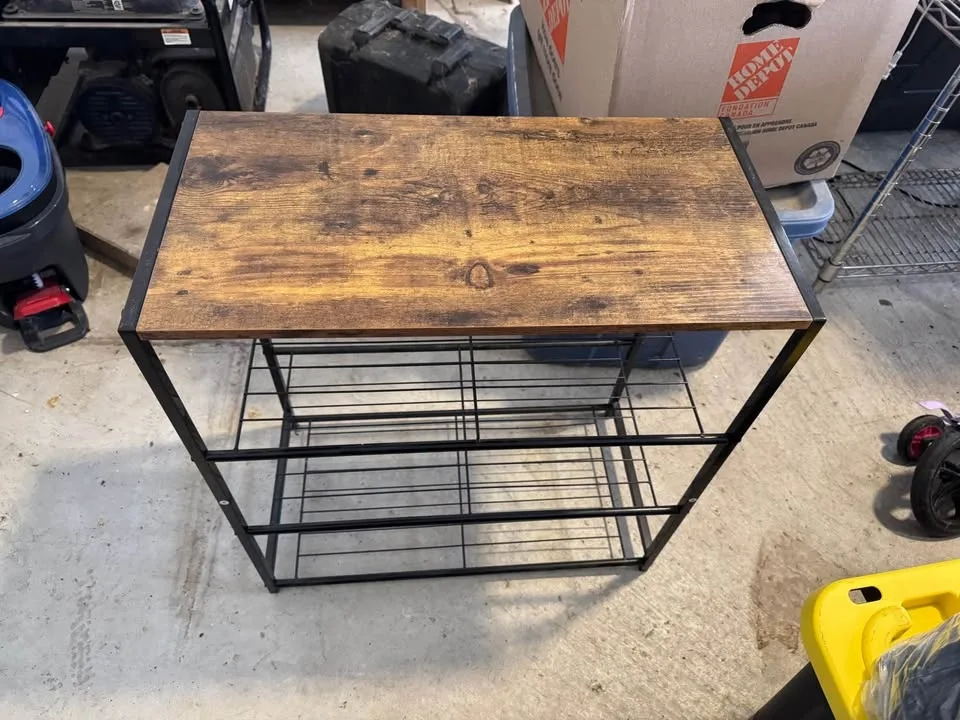 Rustic Wooden Top Shoe Rack image indicator(2)