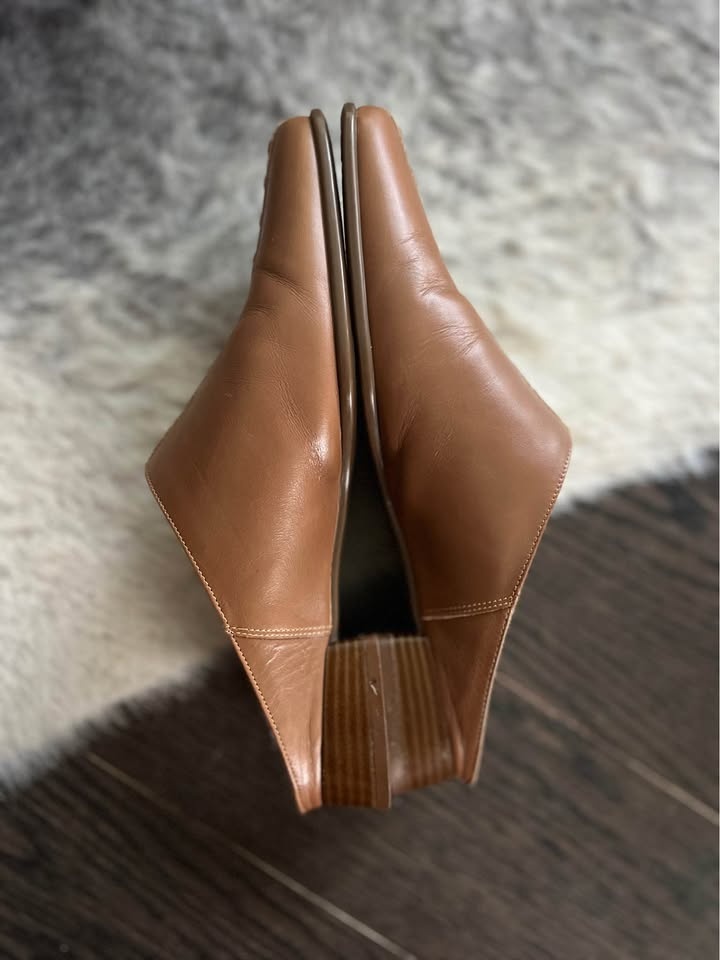 Brown leather Ecco slip-on mules - photo 3