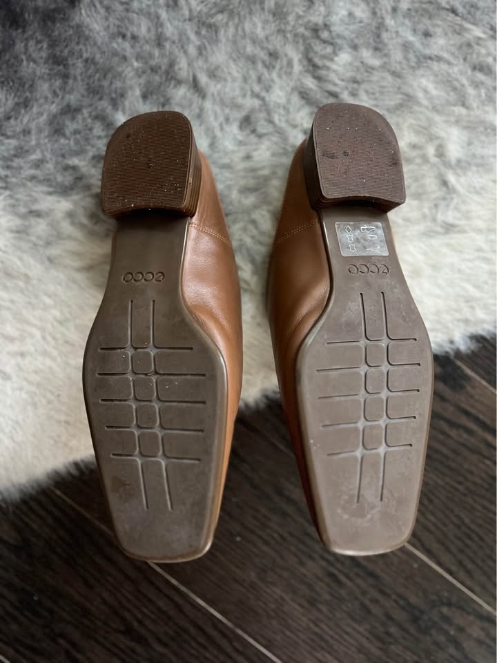 Brown leather Ecco slip-on mules - photo 4