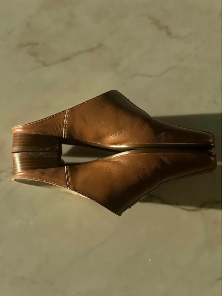 Brown leather Ecco slip-on mules image indicator(8)