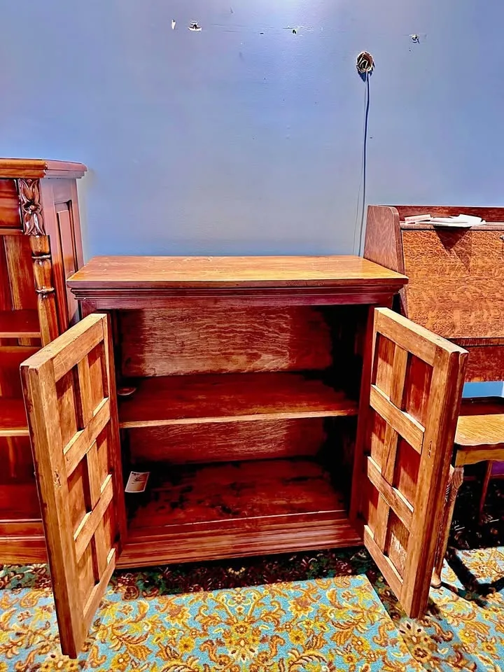 Rustic Wooden Two-Door Storage Cabinet