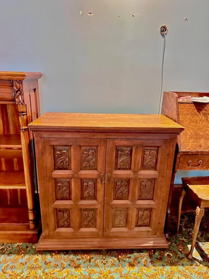 Rustic Wooden Two-Door Storage Cabinet image indicator(2)