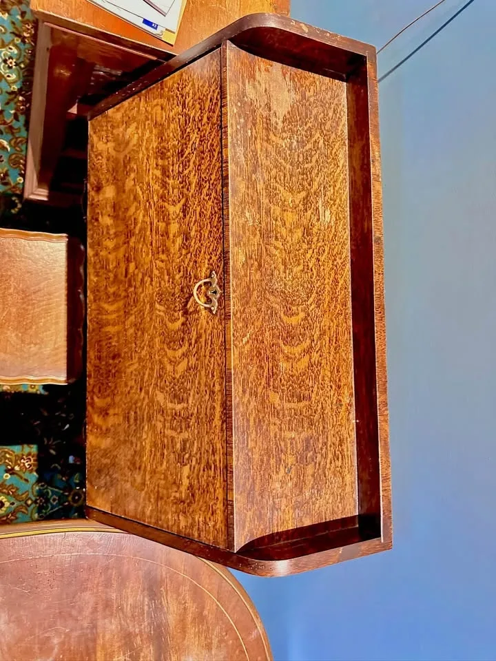 Vintage Drop-Front Writing Desk with Interior Cubbies image indicator(5)