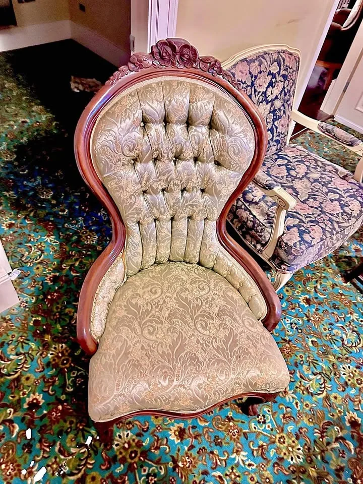 Victorian Tufted Balloon-Back Chair