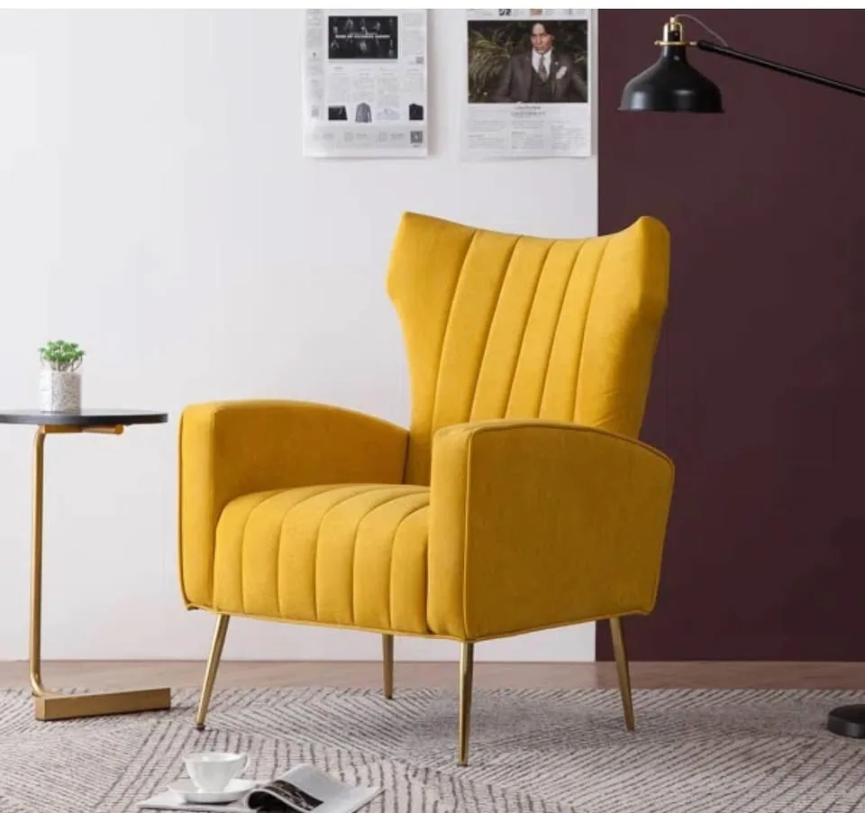Wingback Velvet Arm Chair