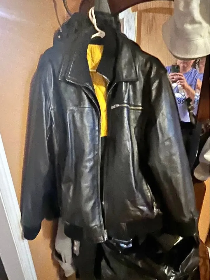 brand new bomber black leather jacket