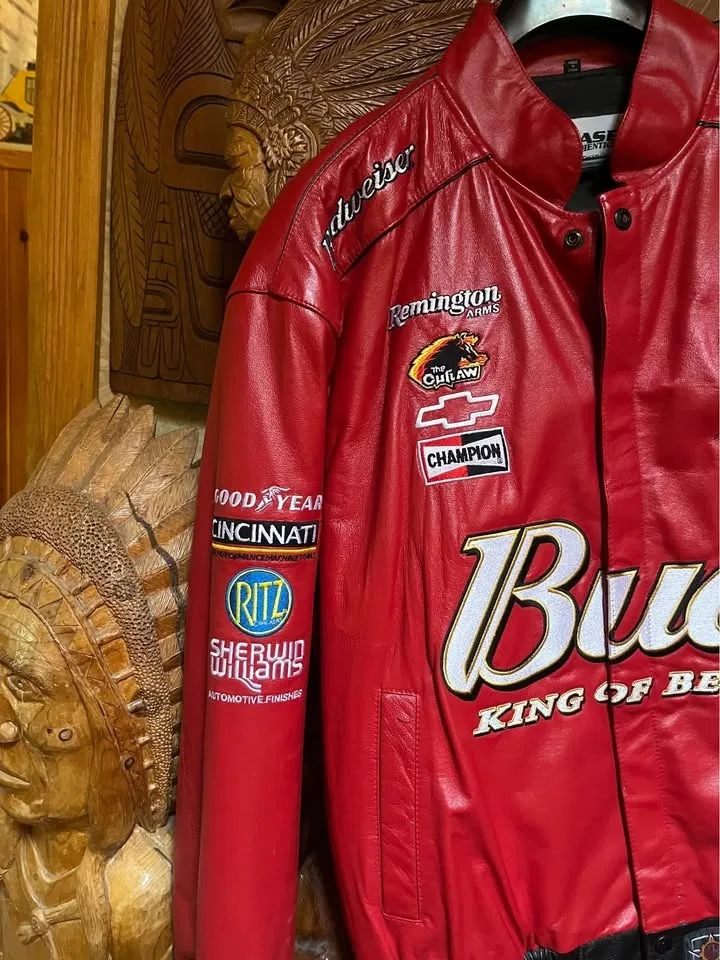 Dale Earnhardt JR Brand New Leather Nascar Jacket image indicator(4)