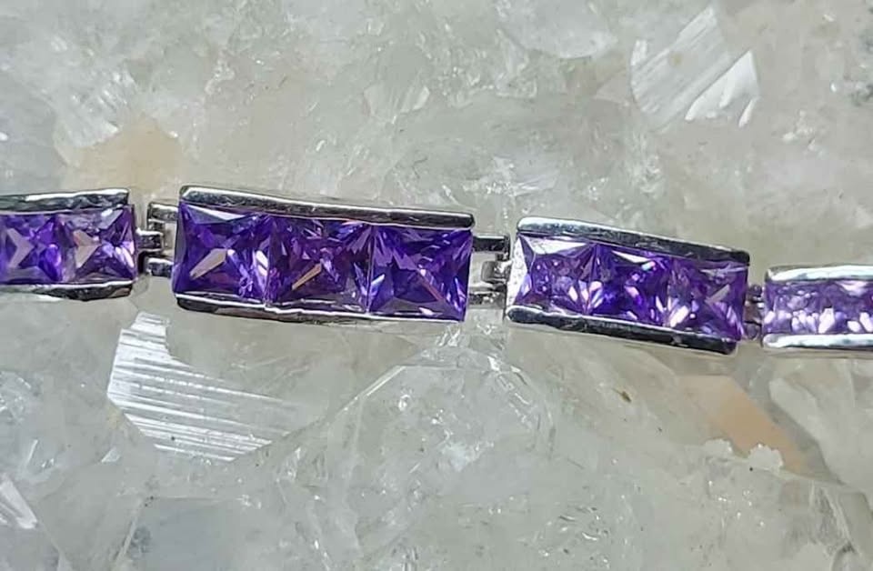 Amethyst and Steeling Silver Bracelet - photo 4