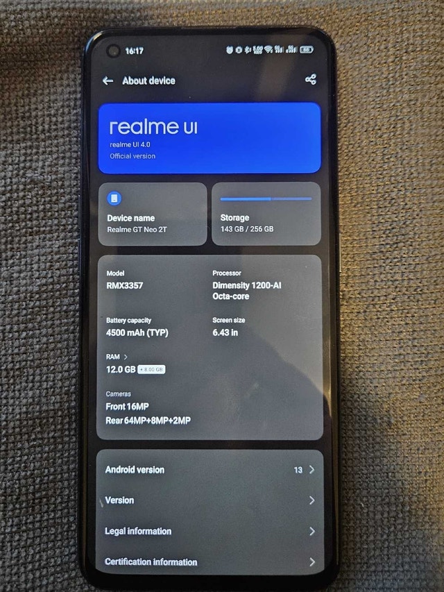 Smartphone Realme GT Neo 2T 256GB Black + Gifts - photo 4