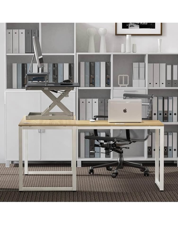 SHW 36-Inch Standing Desk Converter, Gray - photo 2