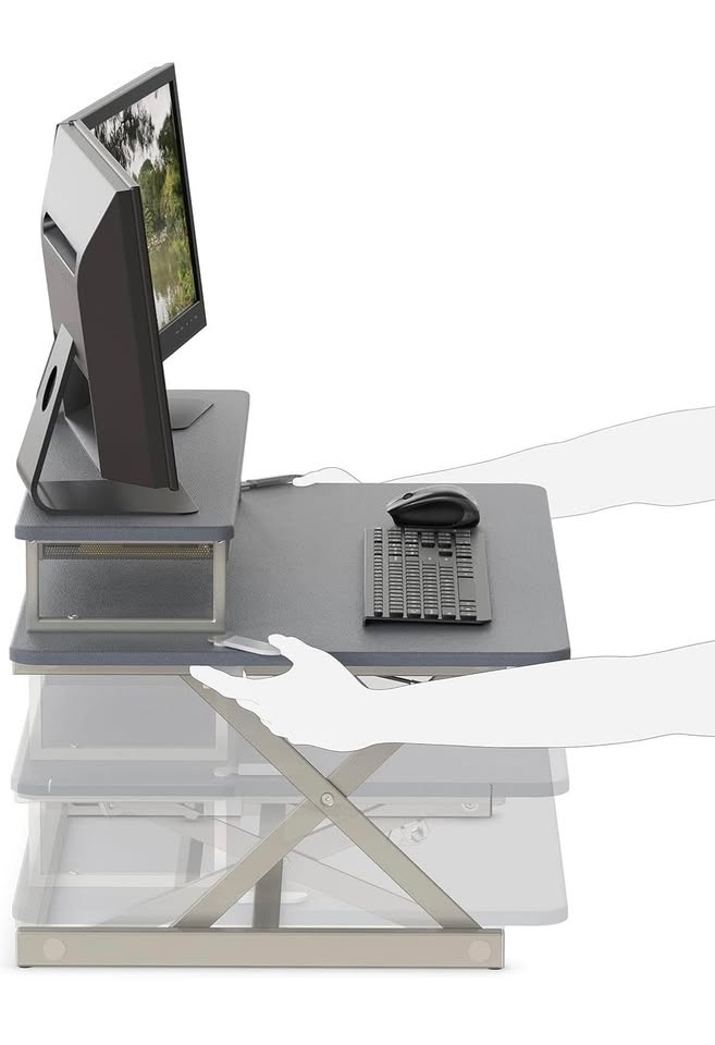 SHW 36-Inch Standing Desk Converter, Gray - photo 3