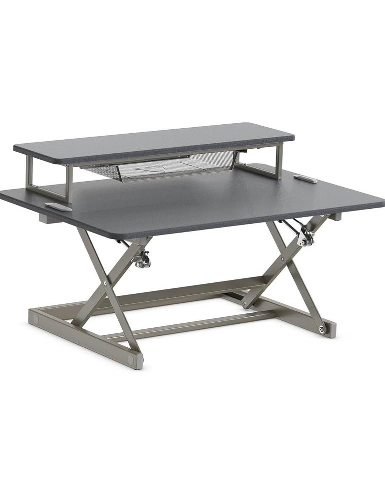 SHW 36-Inch Standing Desk Converter, Gray - photo 4