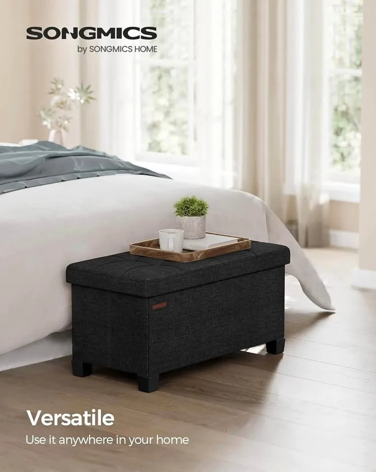 🔥 SONGMICS Storage Ottoman Bench – BRAND NEW (Ink Black)