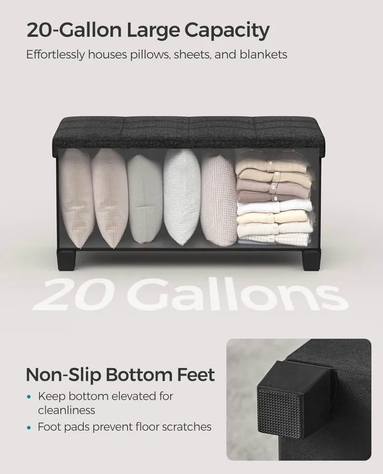 🔥 SONGMICS Storage Ottoman Bench – BRAND NEW (Ink Black) image indicator(4)