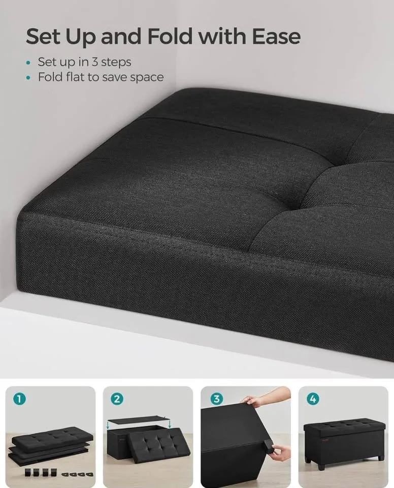 🔥 SONGMICS Storage Ottoman Bench – BRAND NEW (Ink Black) image indicator(5)